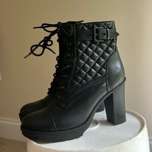 Black ankle edgy boots